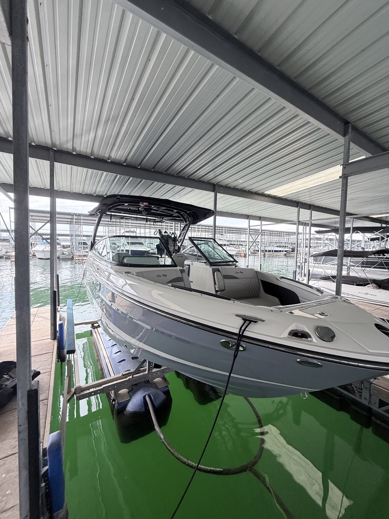 Sea Ray boat detailing at Canyon Lake Texas marina