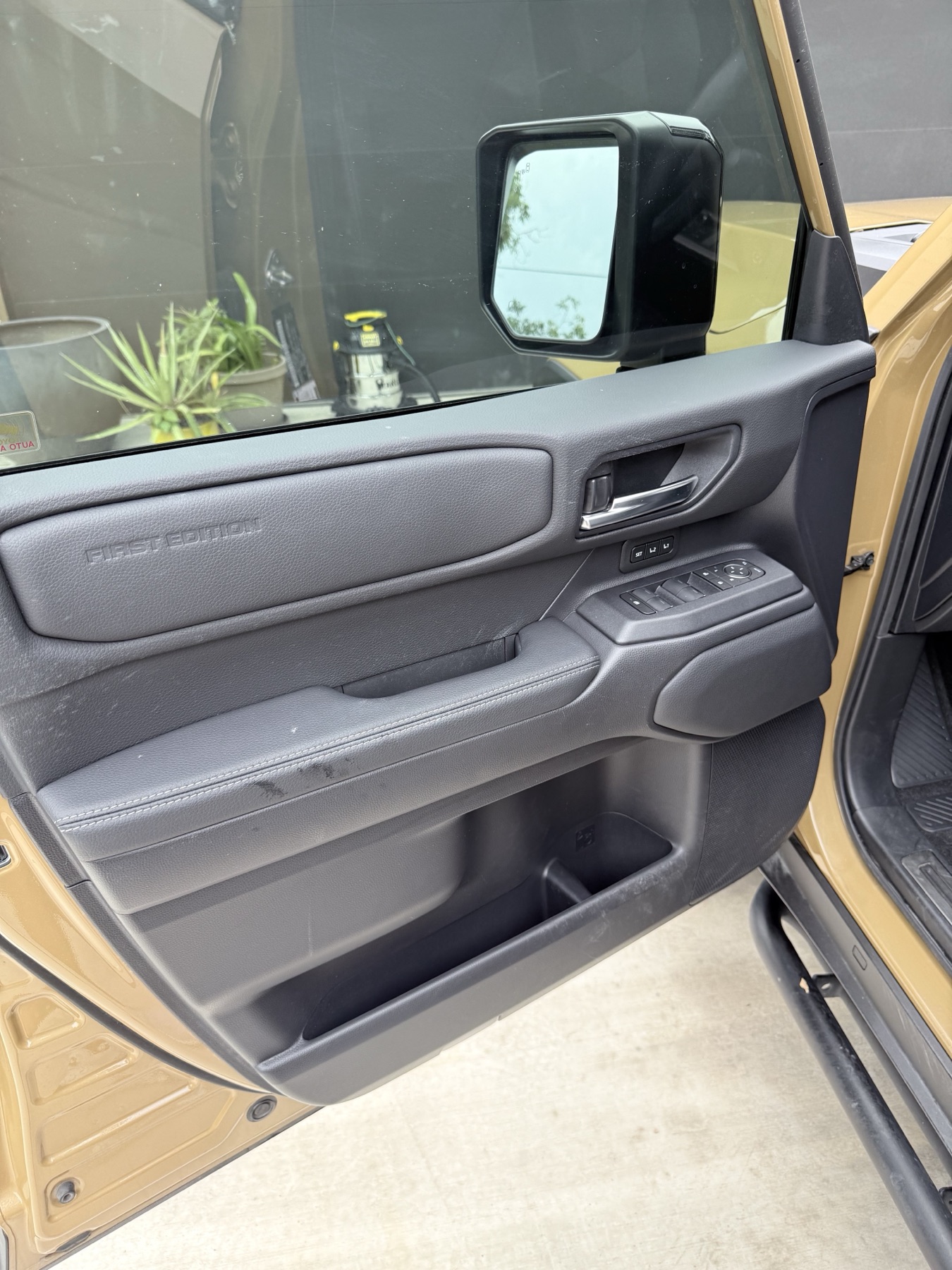 Toyota Land Cruiser driver door panel after interior detailing