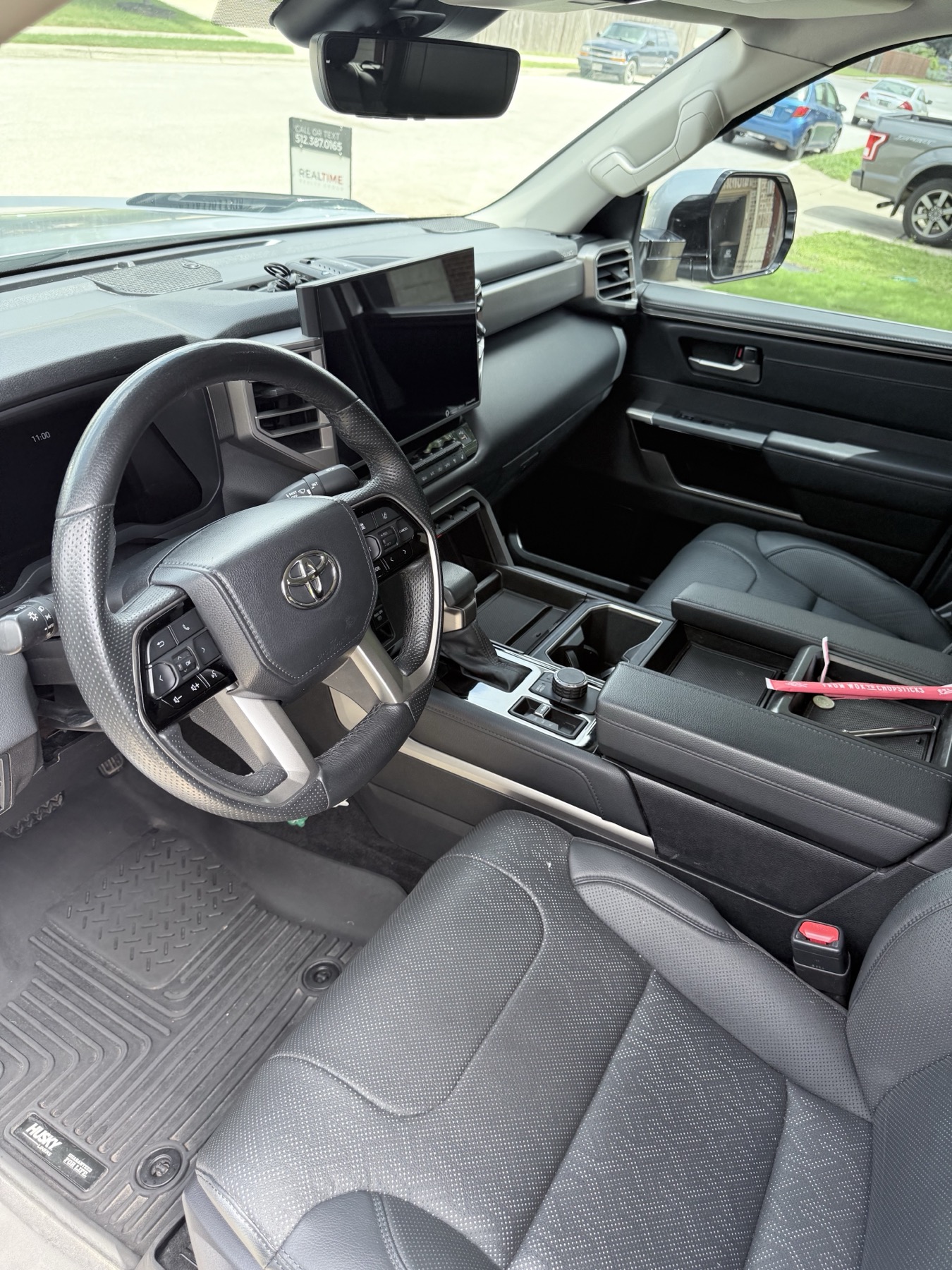 Toyota Tundra clean driver area after premium interior detailing